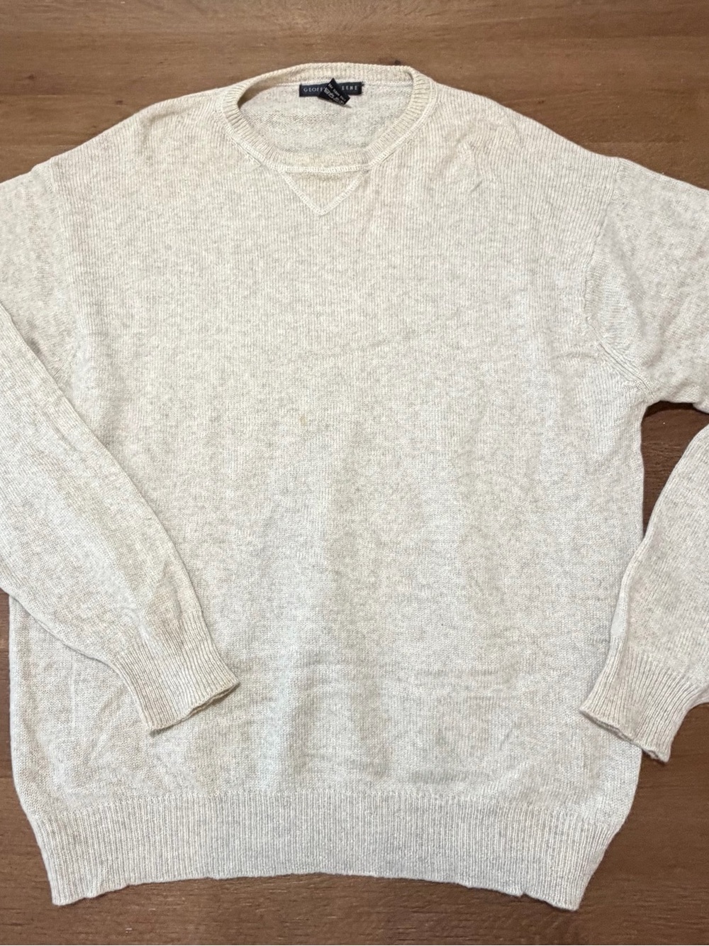 Geoffrey Beene Men's Crewneck Sweater in Oatmeal Beige